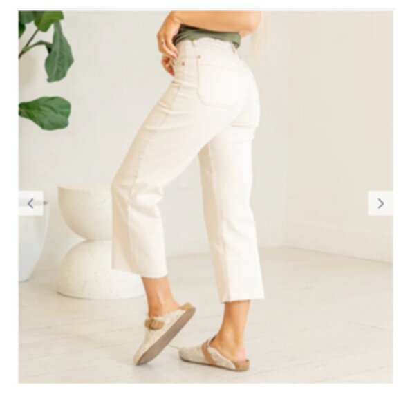Judy Blue Ecru Hi Rise Wide Leg Straight Jean Size 18W Bone  JB88950 C - Picture 1 of 14